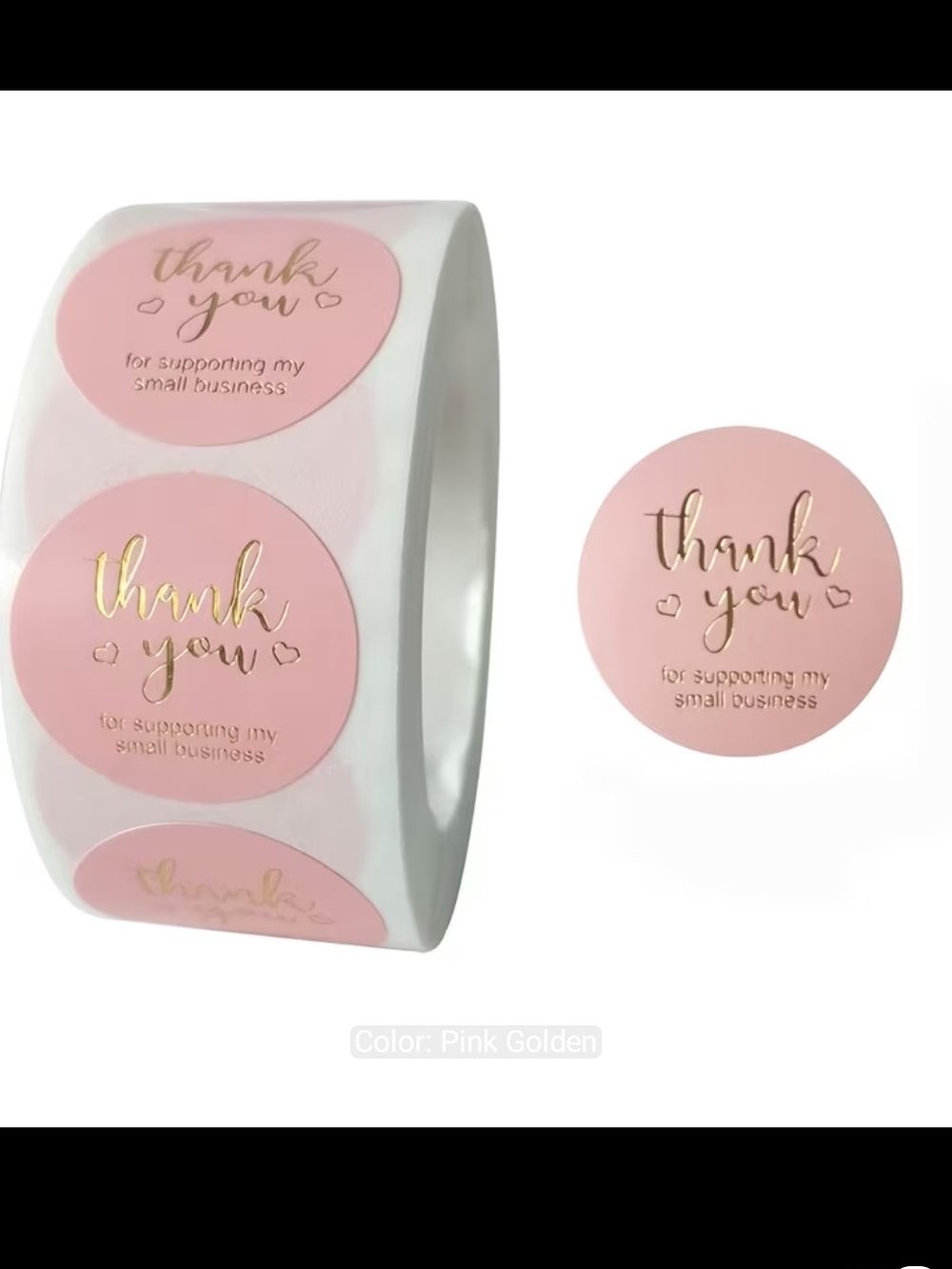 500 Count Thank You Sticker w/ Gold Tone Small Business New